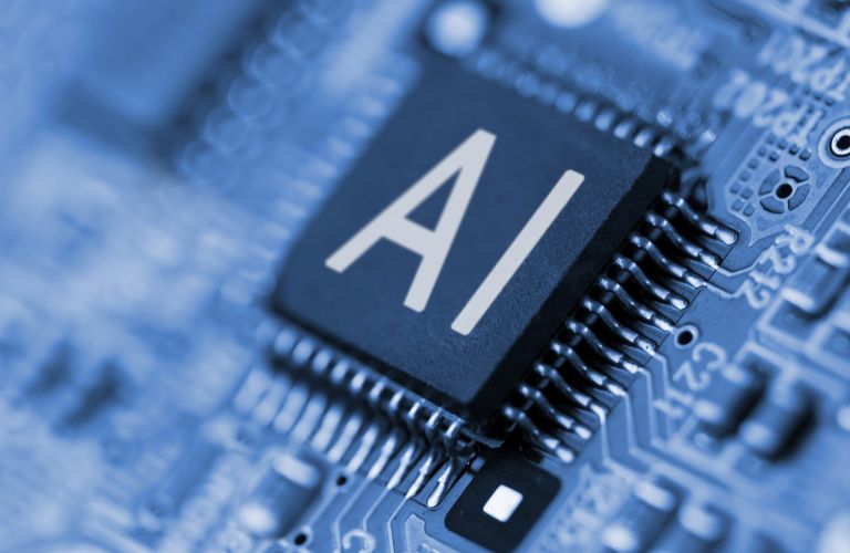 Close Up of AI Microchip