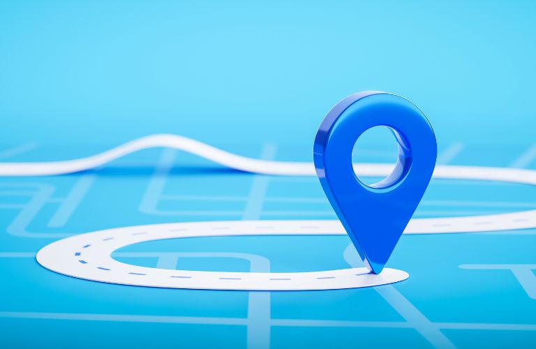 Blue Map Pin on a Map